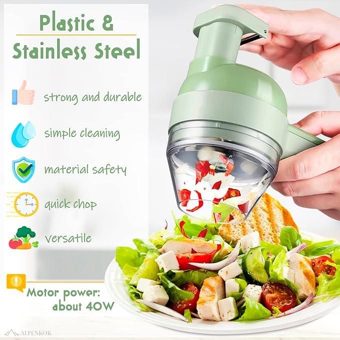 AlvoSlice 4-in-1 Pro Portable Electric Vegetable Cutter Set